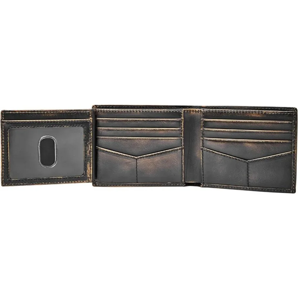 Men's Wade Leather Bifold with Flip ID Wallet, Black, (Model: ML3882001)